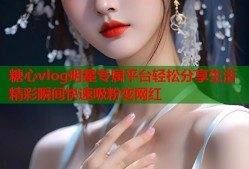 糖心vlog明星专属平台轻松分享生活精彩瞬间快速吸粉变网红