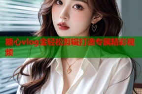 糖心vlog金轻松剪辑打造专属精彩视频