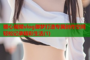 糖心视频vlog御梦打造专属创作空间轻松记录精彩生活(1)